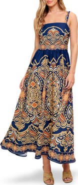 FLYING TOMATO Square Neck Midi Dress
