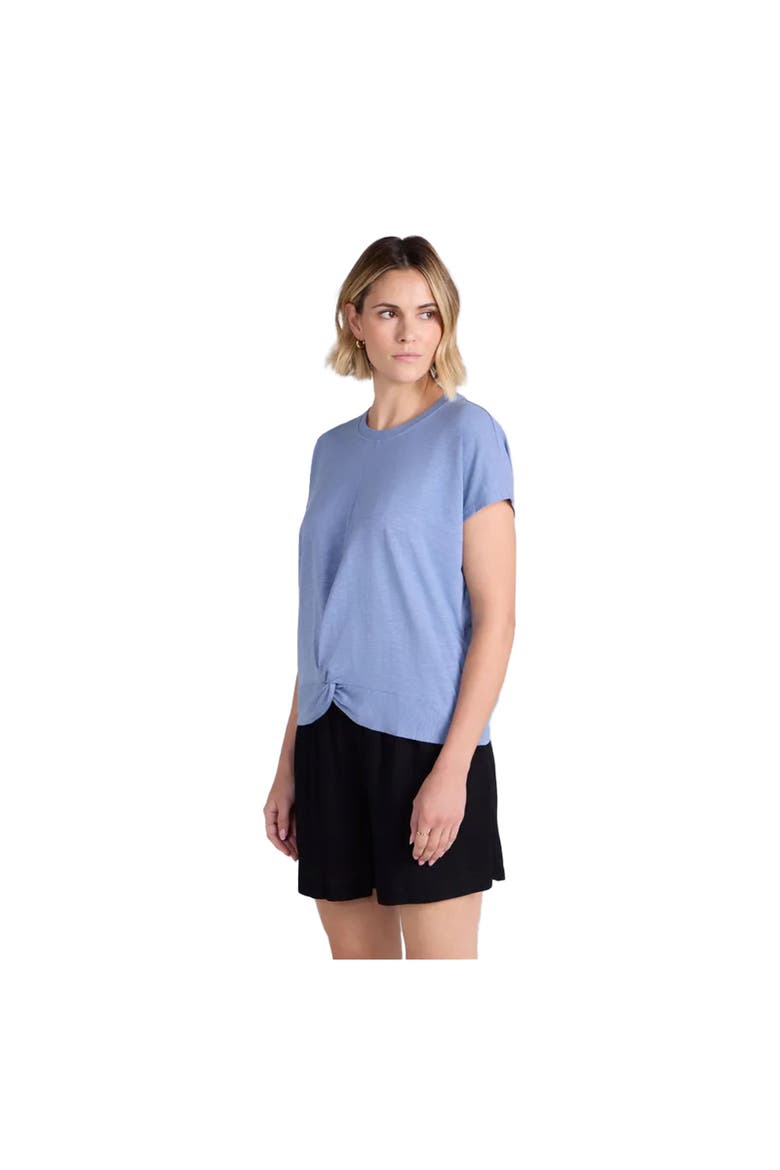 Aria Front Knot T-Shirt, Main, color, Blue