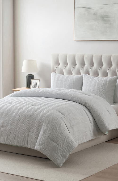 Vcny Home Herringbone Microfiber Reversible Comforter & Sham Set