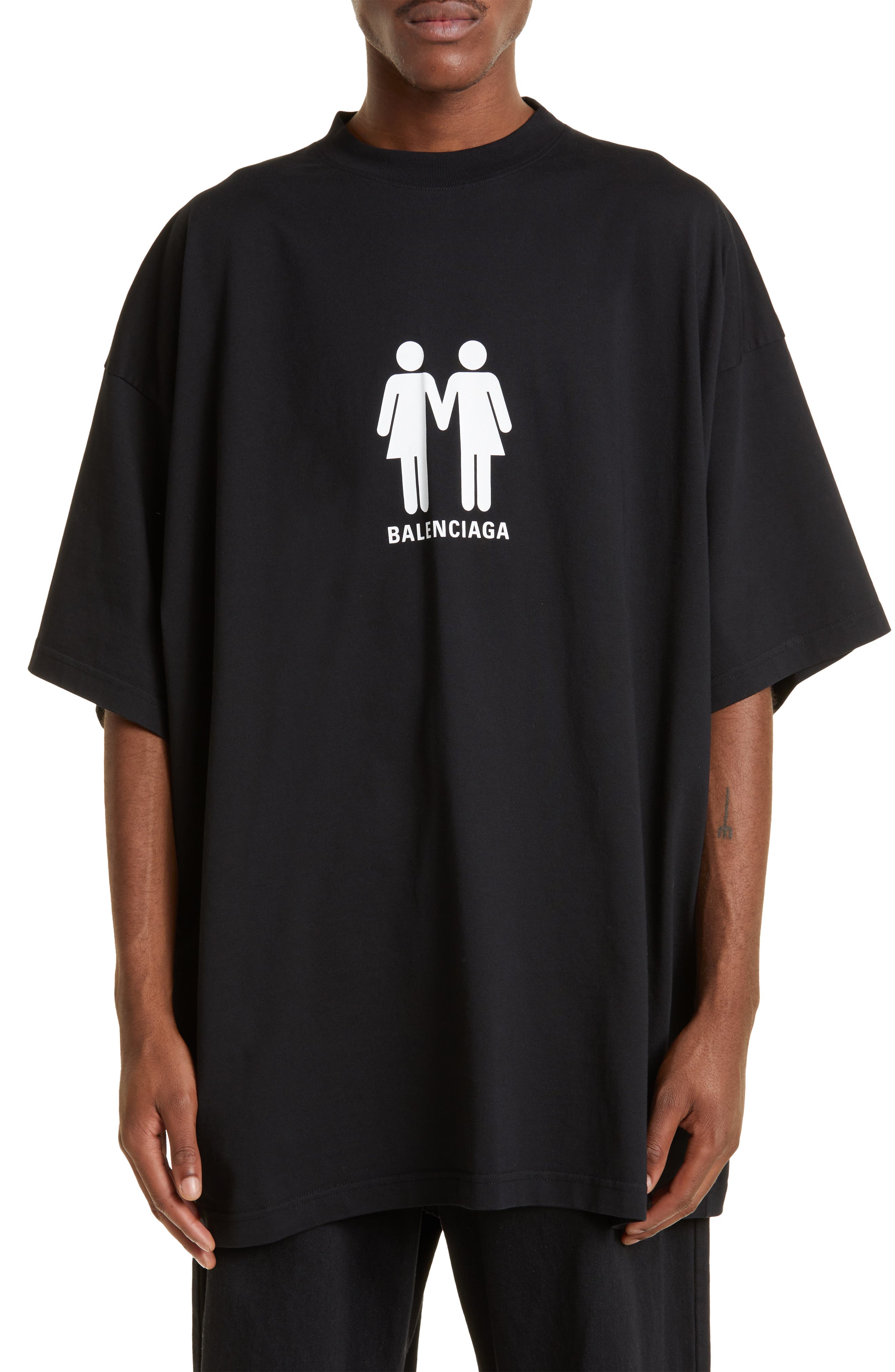 Balenciaga Pride 2022 Oversize Cotton Graphic Tee (Women) | Nordstrom
