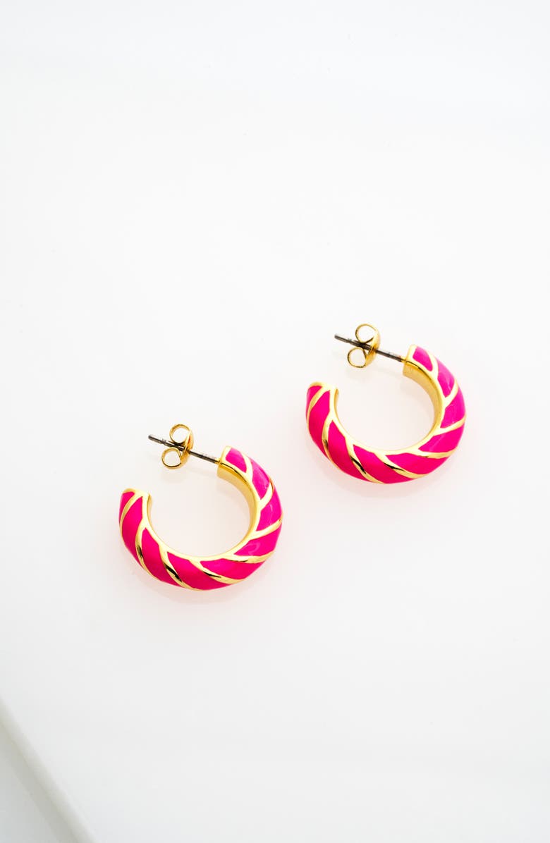 Ted Baker Tiffany Twist Enamel Hoop Earrings, Alternate, color, 
