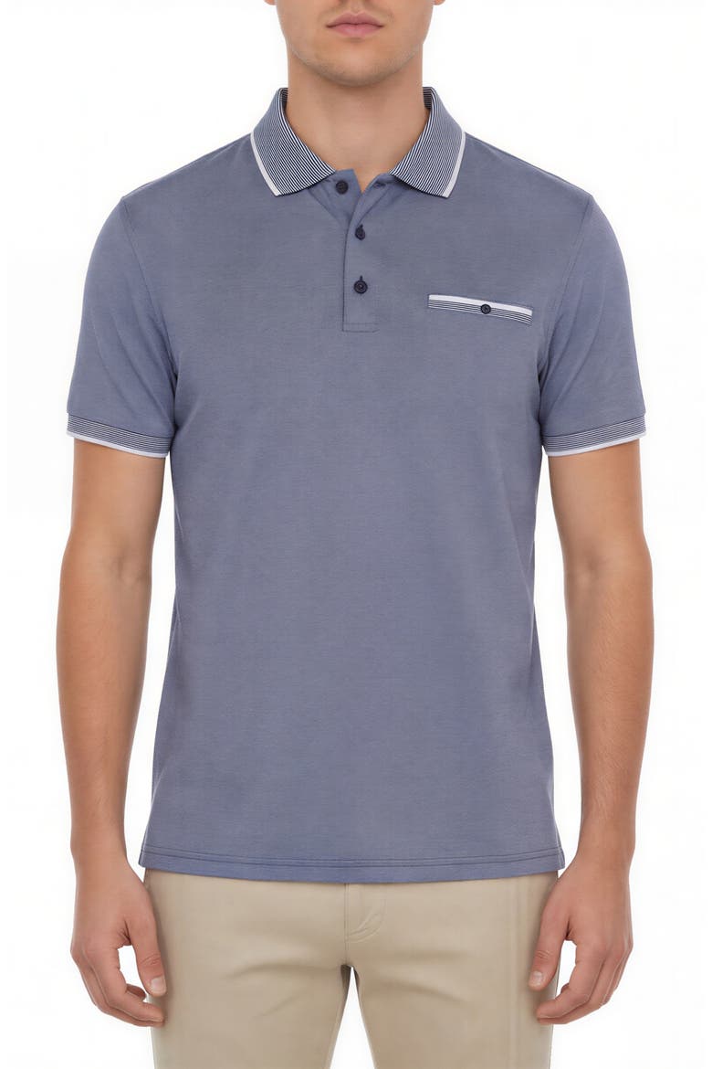 Tipped Knit Polo, Main, color, NAVY