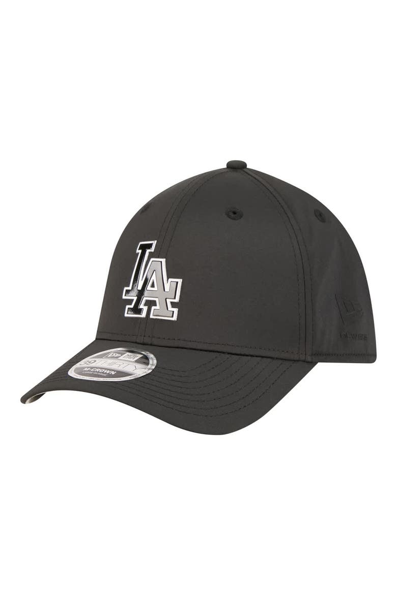 Men's New Era  Black Los Angeles Dodgers Metallic 39THIRTY M-Crown Flex Hat, Main, color, Black