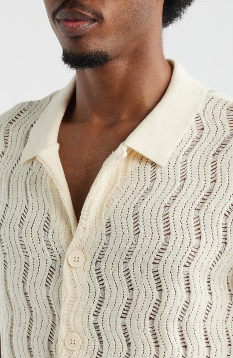 MAVRANS Oceanside Knit Button-Up Shirt, Alternate, color, Beige