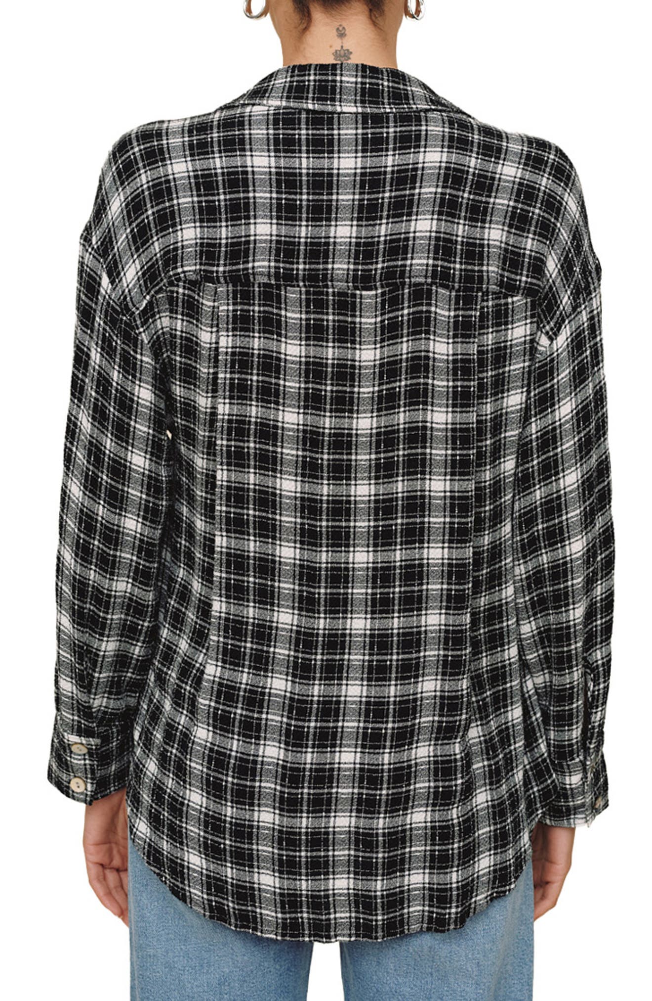 Plaid Oversize Button-Up Shirt - image 2