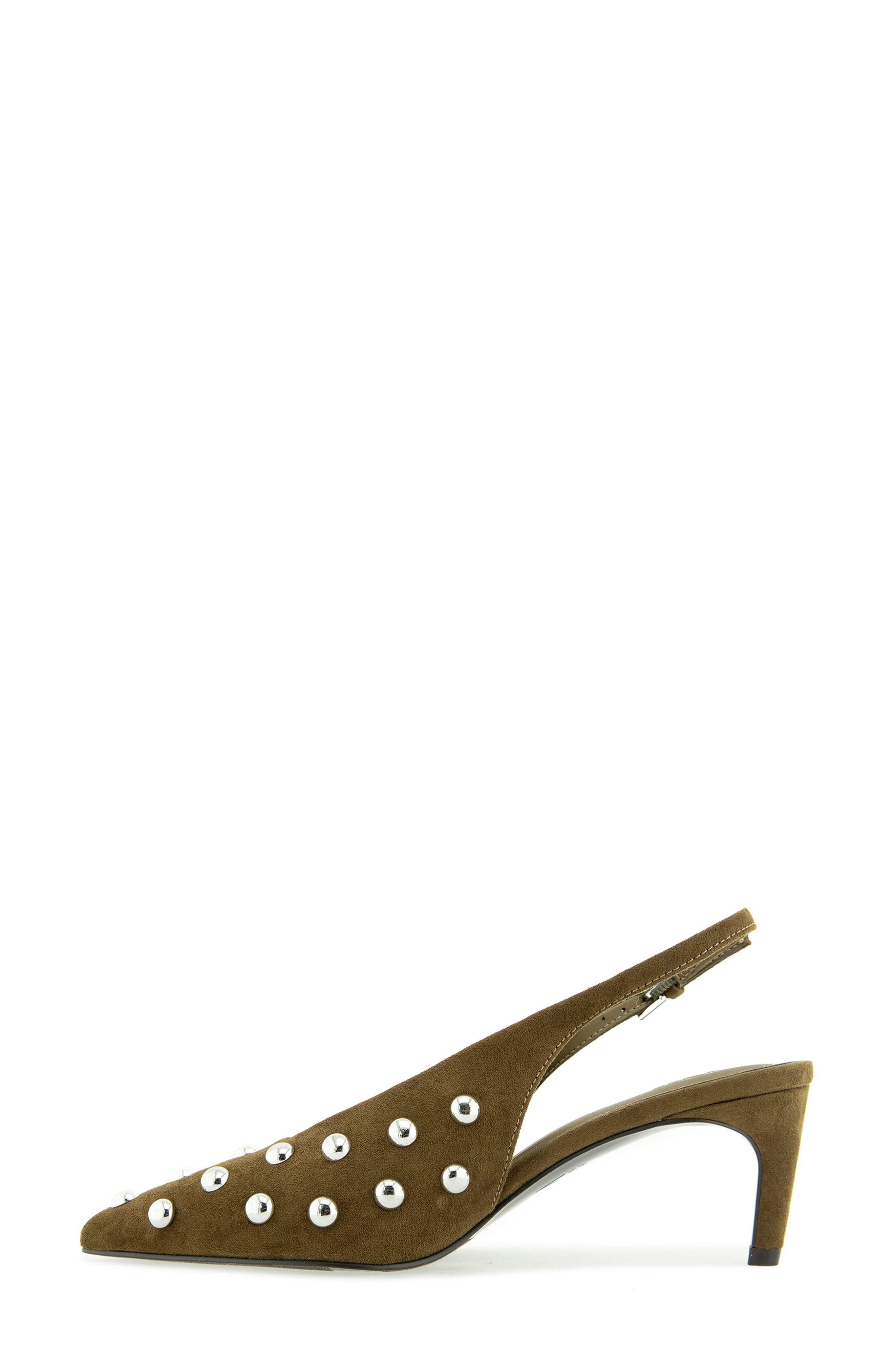 Leena Studded Slingback Pump, Alternate, color, THYME FAUX SUEDE