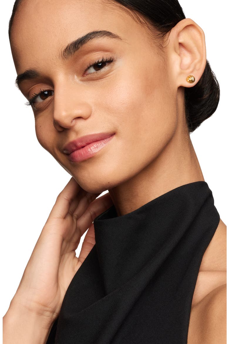 'Sculpted Cable' Stud Earring in Gold, Alternate, color, GOLD
