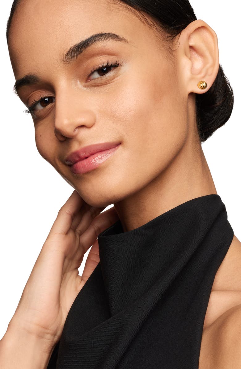 David Yurman 'Sculpted Cable' Stud Earring in Gold, Alternate, color, Gold