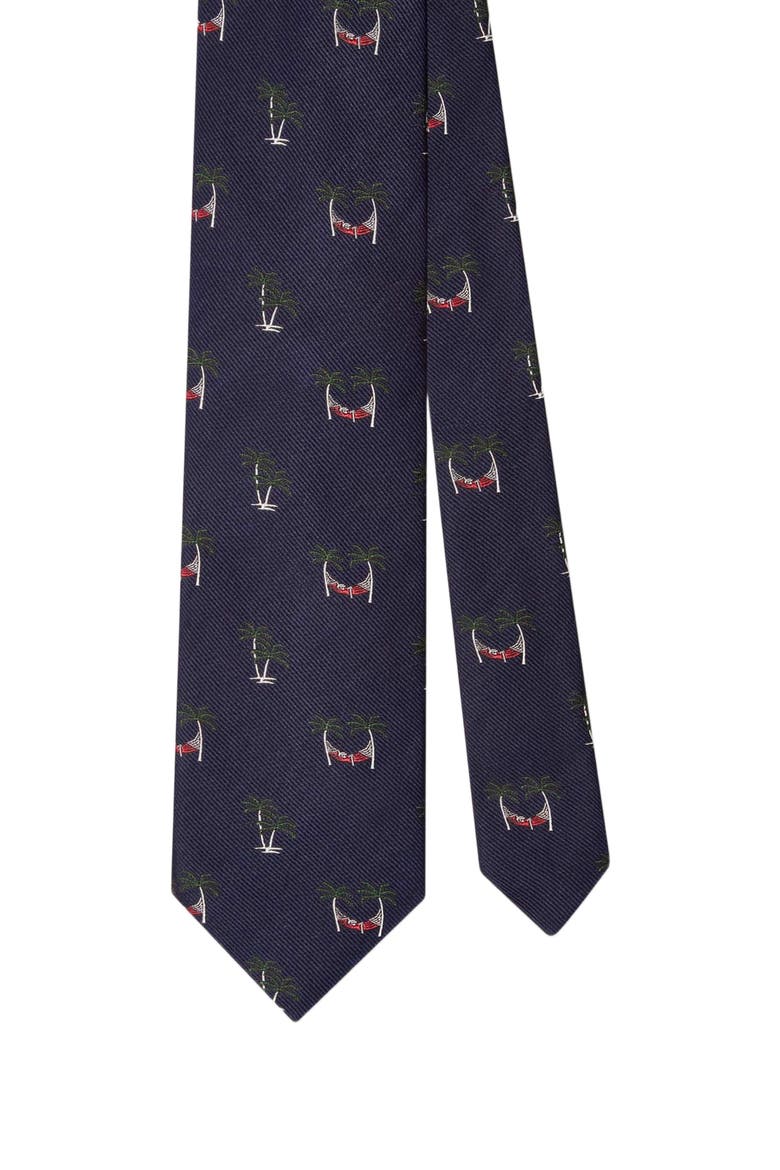 Robert Palm Hammock Best of Class Necktie, Main, color, Navy