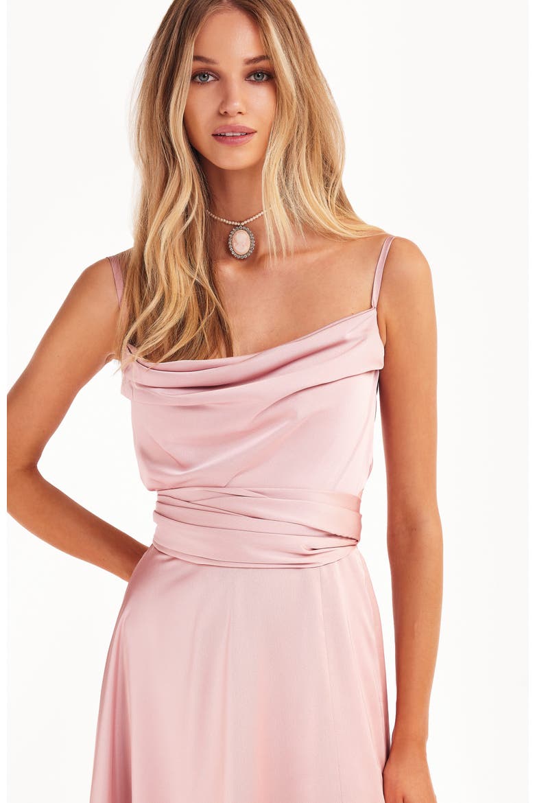 Boudoir Silk Slip Dress, Alternate, color, Misty Rose