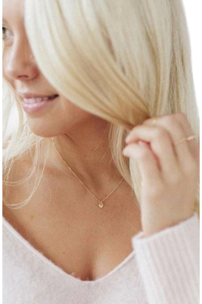 Fur Baby Disc Necklace, Alternate, color, Gold Filled