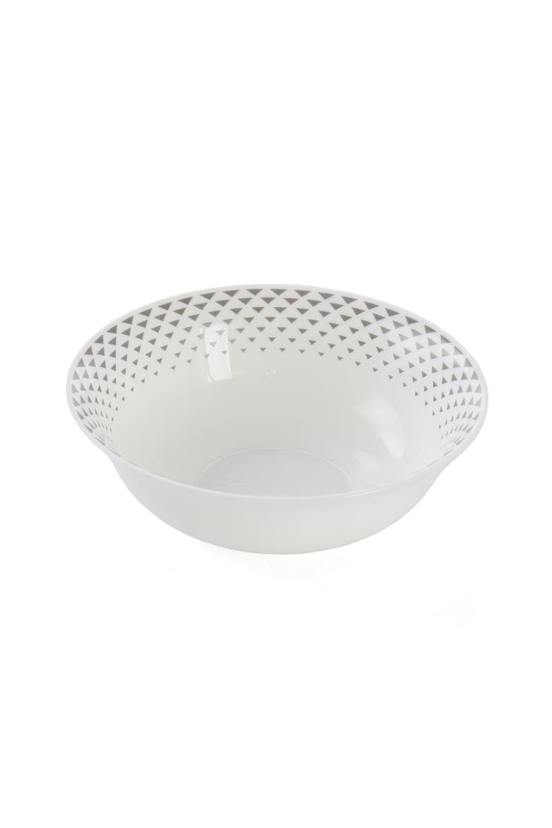 Cane Peak 12 Piece Opal Glass Dinnerware Set, Alternate, color, White