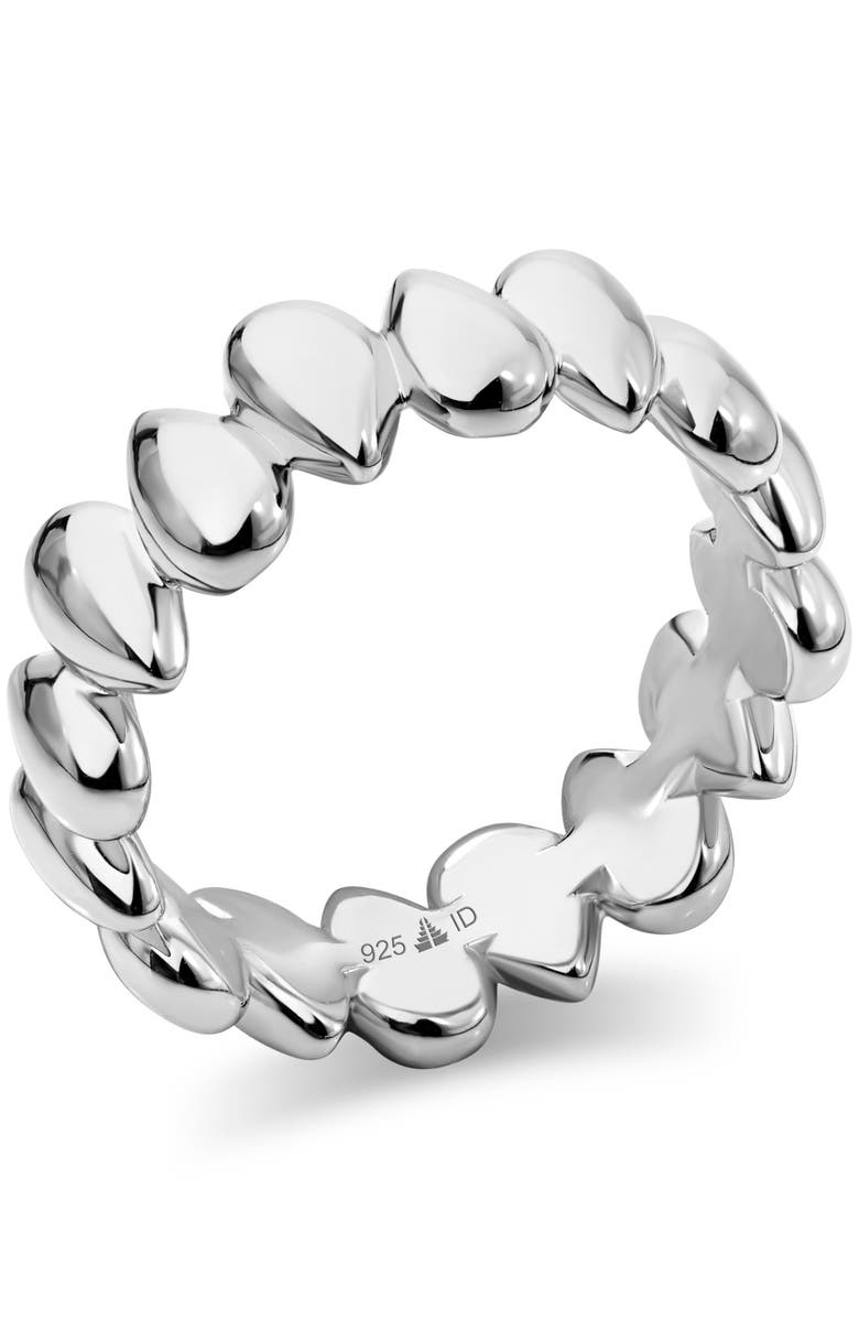 DEVATA Teardrop Eternity Band Ring in Rhodium Plated Sterling Silver, Alternate, color, Silver