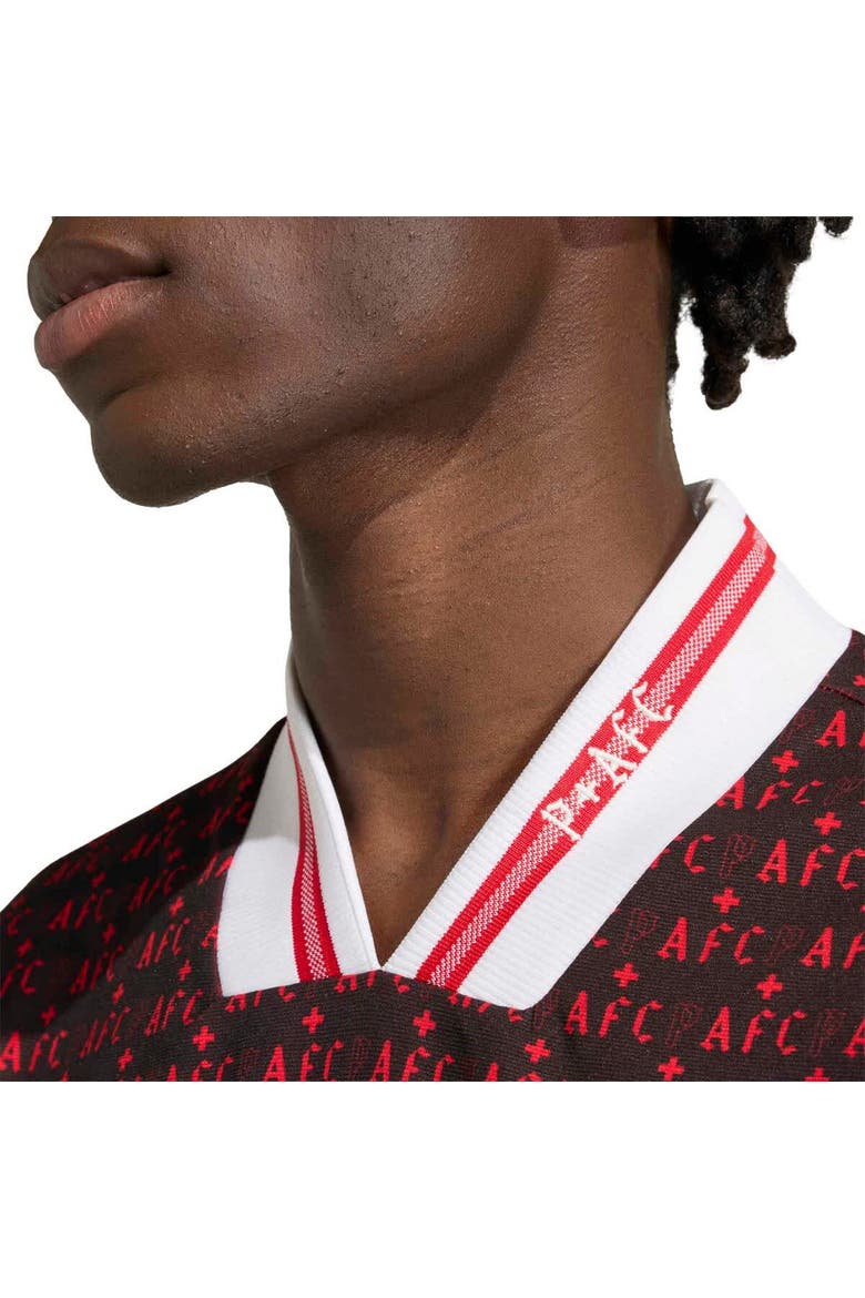 Men's adidas  Black Arsenal x Places+Faces Lifestyler Long Sleeve Fashion Jersey, Alternate, color, Black
