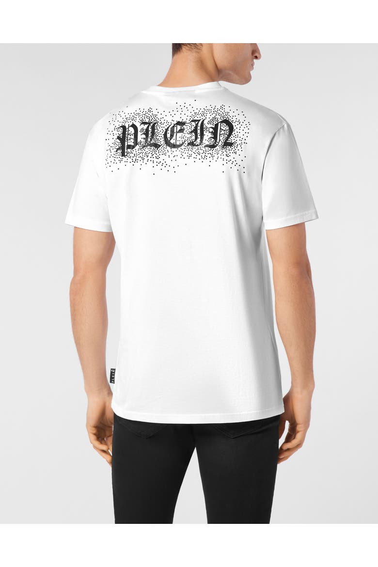 T-Shirt Round Neck Ss Strass Gothic Plein Men, Alternate, color, white