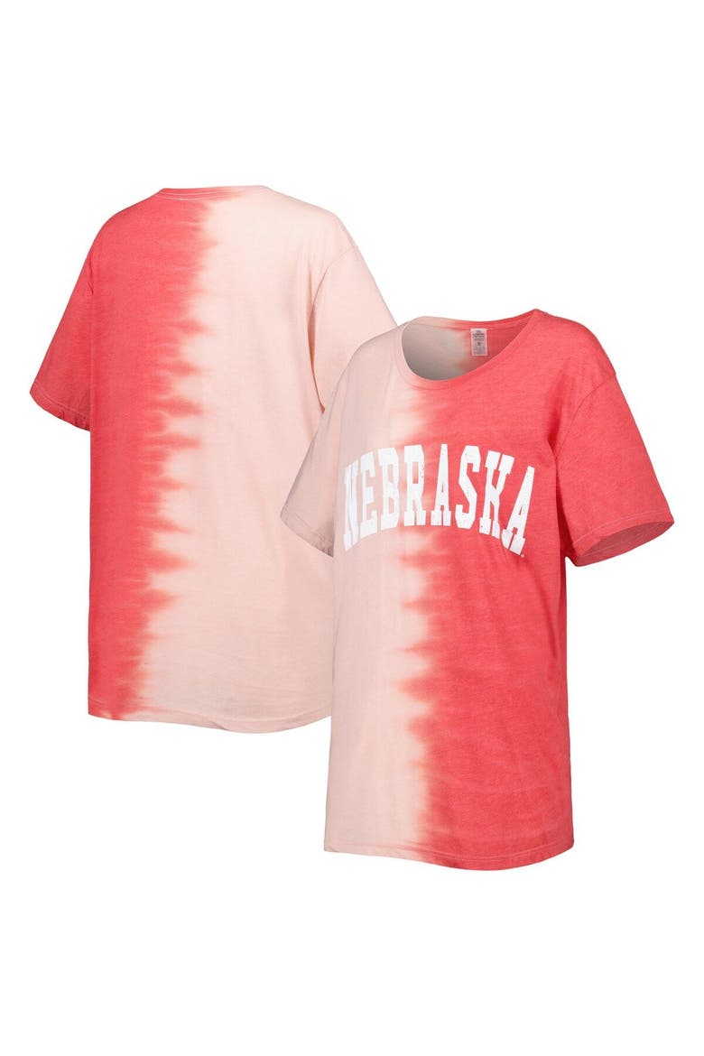 Women's Gameday Couture Scarlet Nebraska Huskers Find Your Groove Split-Dye T-Shirt, Main, color, Scarlet