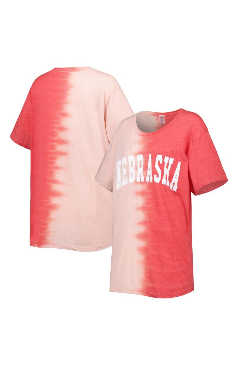 GAMEDAY COUTURE Women's Gameday Couture Scarlet Nebraska Huskers Find Your Groove Split-Dye T-Shirt, Main, color, Scarlet
