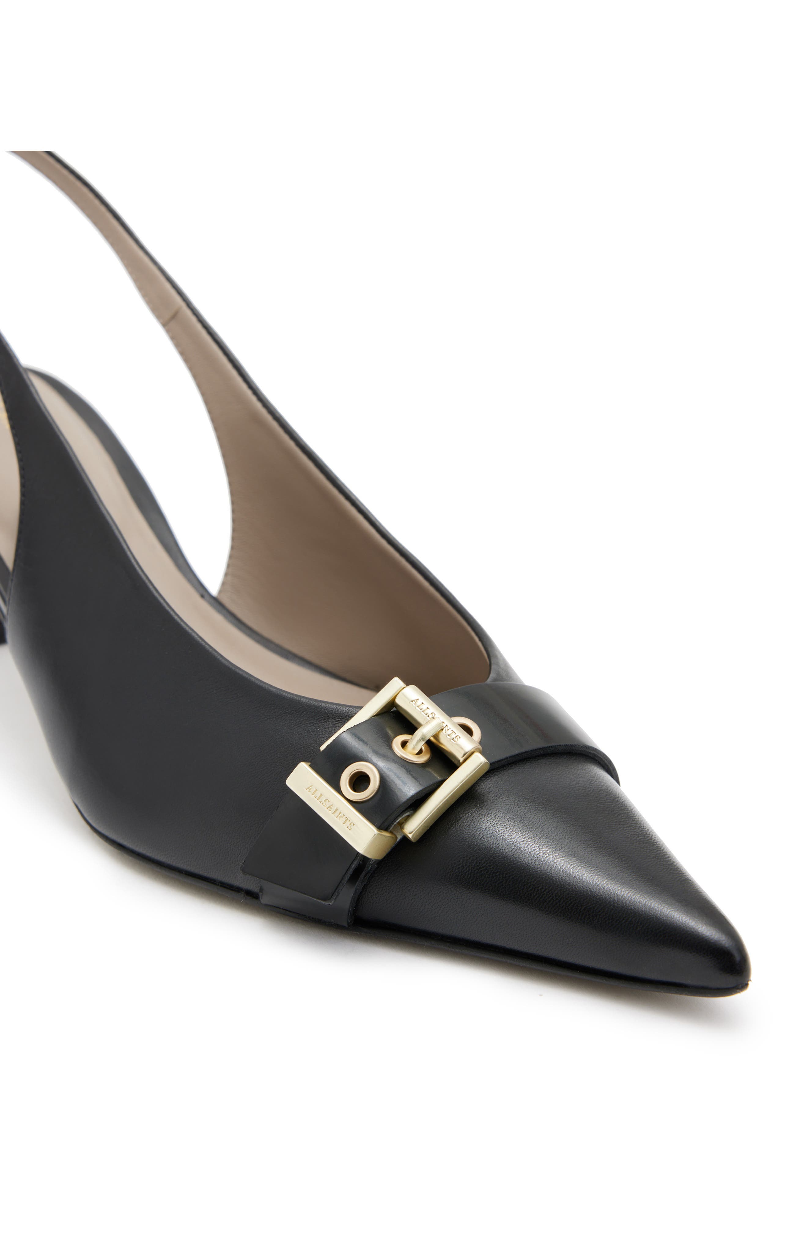 Selina Pointed Toe Slingback Pump, Alternate, color, BLACK
