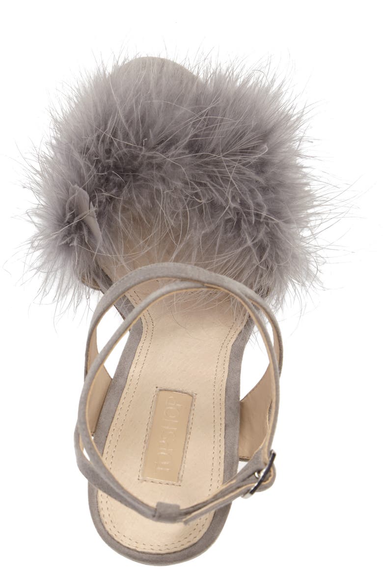 Topshop Reine Feathered Sandal, Alternate, color,