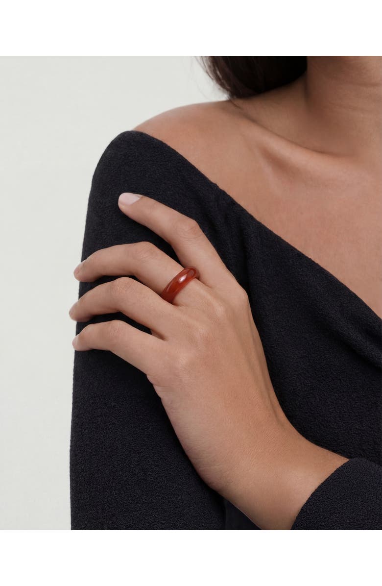 seree Persimmon Dark orange jade stone ring, Alternate, color, Red