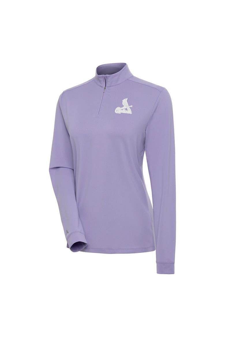 Women's Antigua  Purple St. Louis Cardinals Finish Quarter-Zip Pullover Top, Main, color, Purple