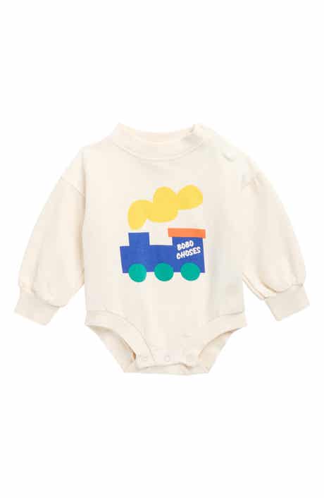 Bobo Choses Choo Choo Stretch Organic Cotton Sweatshirt Bodysuit