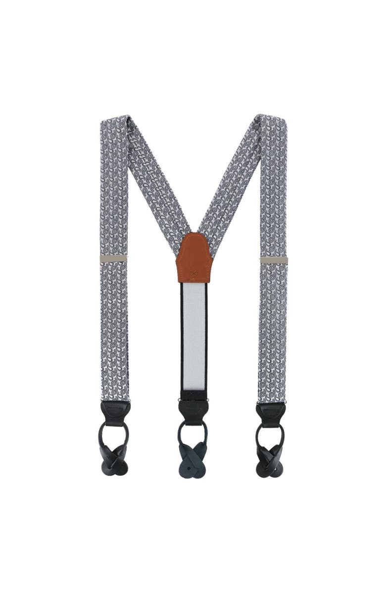Trafalgar Abner's Amoebas Patterned Silk Button End Private Collection Suspenders, Alternate, color,