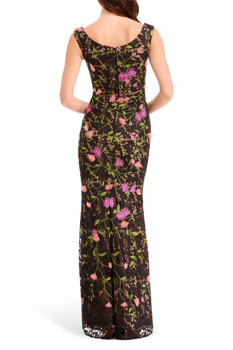 Josie Floral Appliqué Sleeveless Dress, Alternate, color, BLACK MULTI