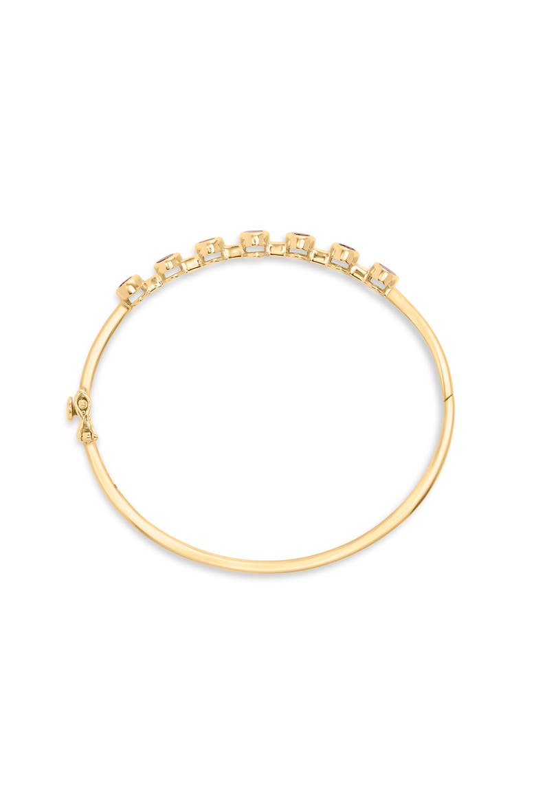 14K Yellow Gold Alternating Tanzanite and 1/5 Cttw Diamond Bangle Bracelet, Alternate, color, Yellow