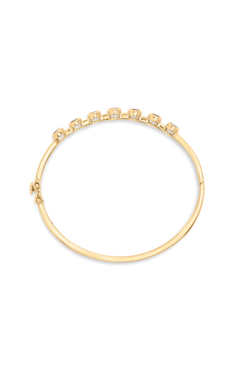 Haus of Brilliance 14K Yellow Gold Alternating Tanzanite and 1/5 Cttw Diamond Bangle Bracelet, Alternate, color, Yellow