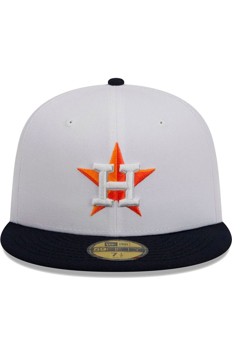 New Era Men's New Era White/Navy Houston Astros Optic 59FIFTY Fitted Hat, Alternate, color,