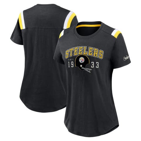 Women's Nike  Heather Black Pittsburgh Steelers Historic Slub Fashion T-Shirt