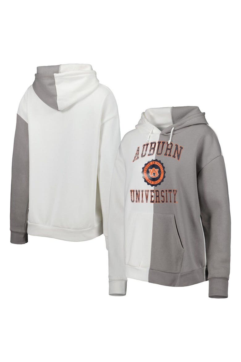 Women's Gameday Couture Gray/White Auburn Tigers Split Pullover Hoodie, Main, color, White