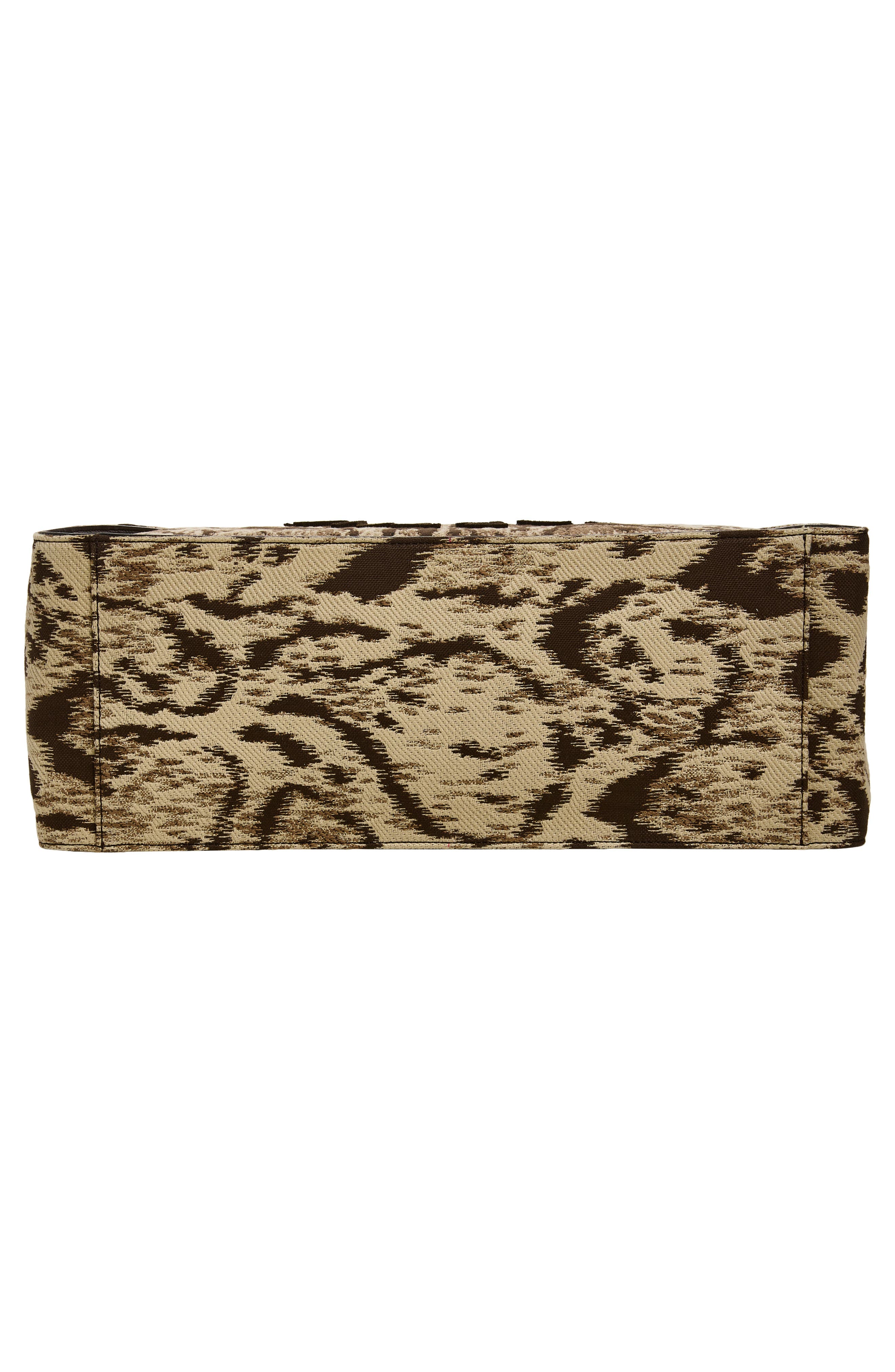 Stella McCartney Logo Clouded Leopard Tote, Alternate, color, Multicolor Brown