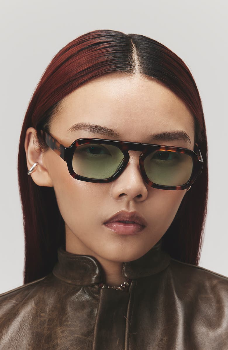 Elisa Johnson Jane 54mm Aviator Sunglasses, Alternate, color, Brown Tortoise