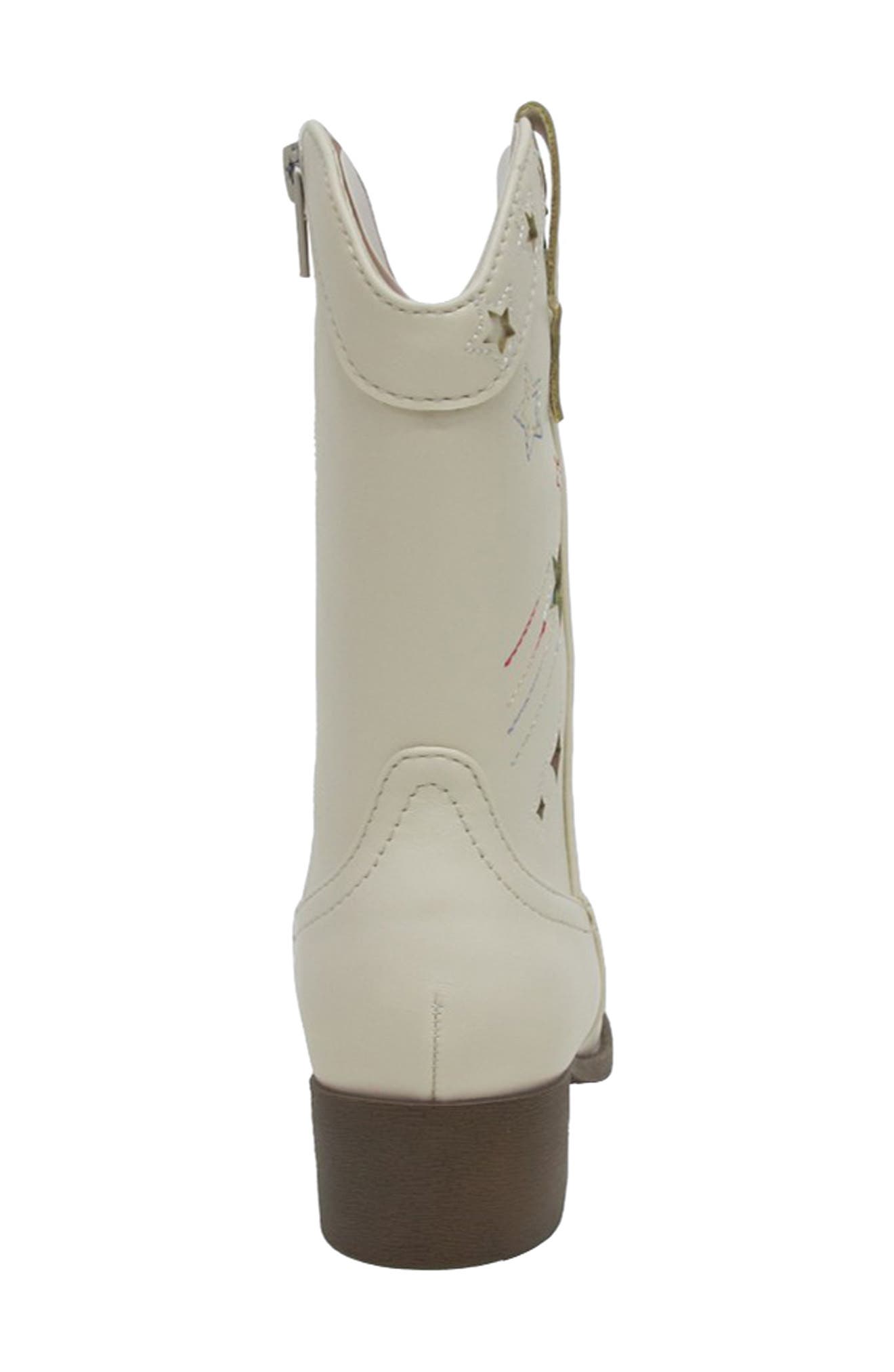 JELLYPOP Kids' Veronika Western Boot, Alternate, color, Off White Multi