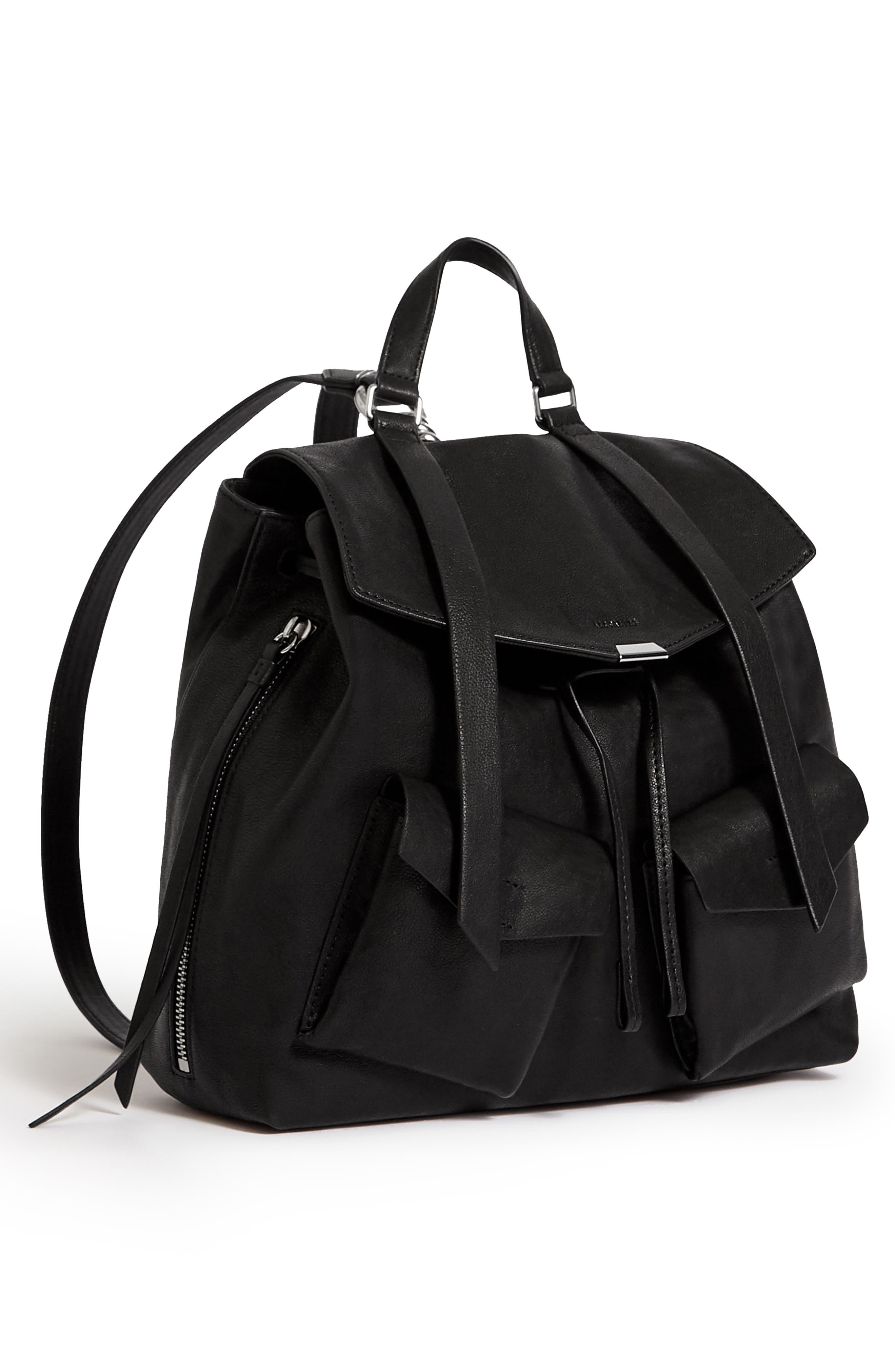 AllSaints Tower Leather Backpack, Alternate, color, 