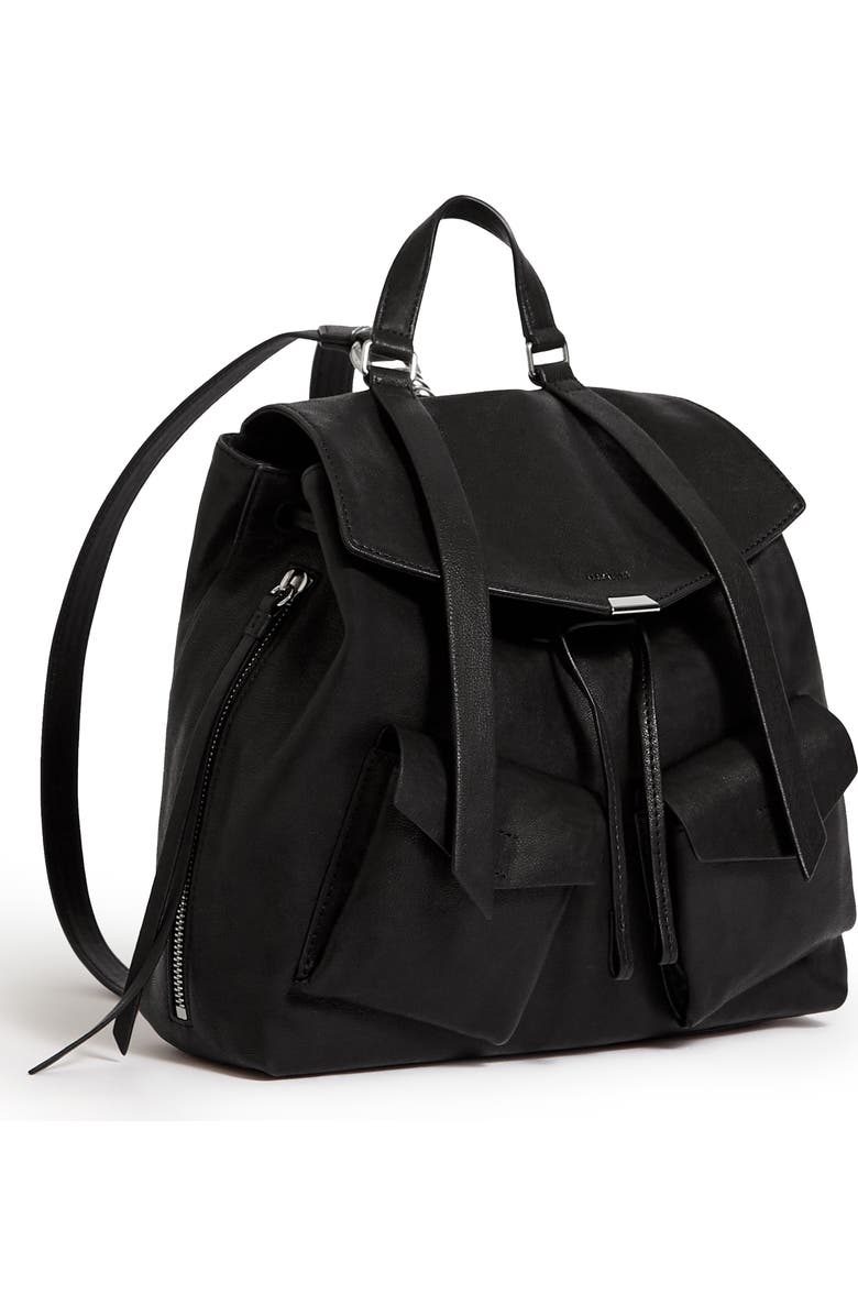 AllSaints Tower Leather Backpack, Alternate, color,