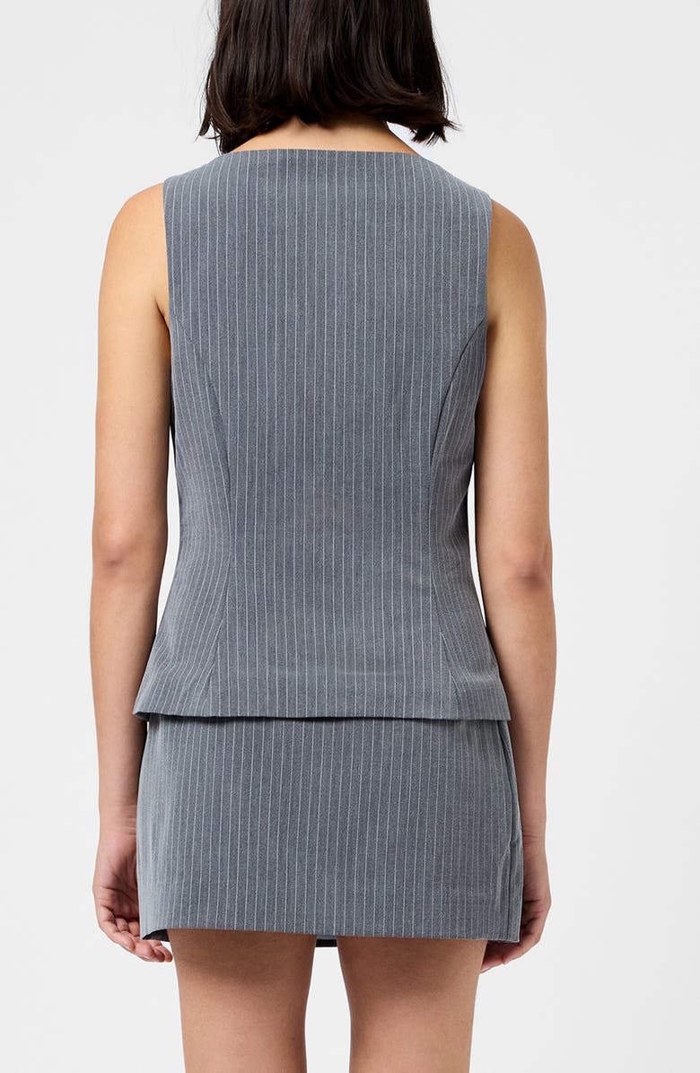 French Connection Minka Pinstripe Vest, Alternate, color, Steel Haze-White