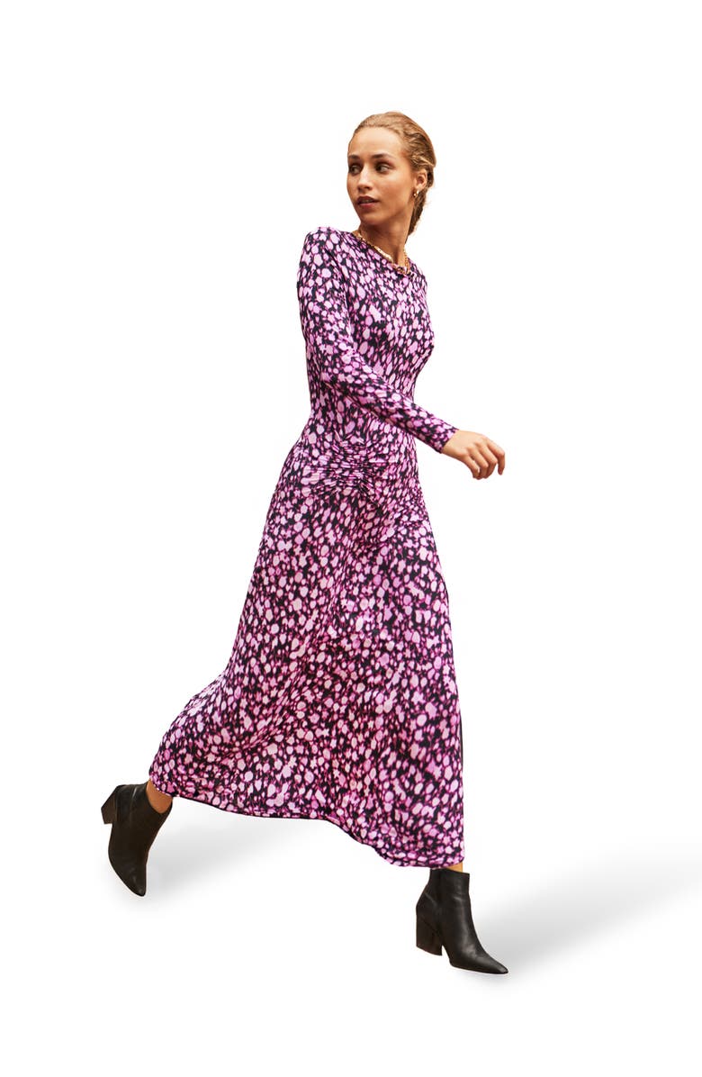 Ro&Zo Leopard Print Waist Detail Dress, Main, color, Pink