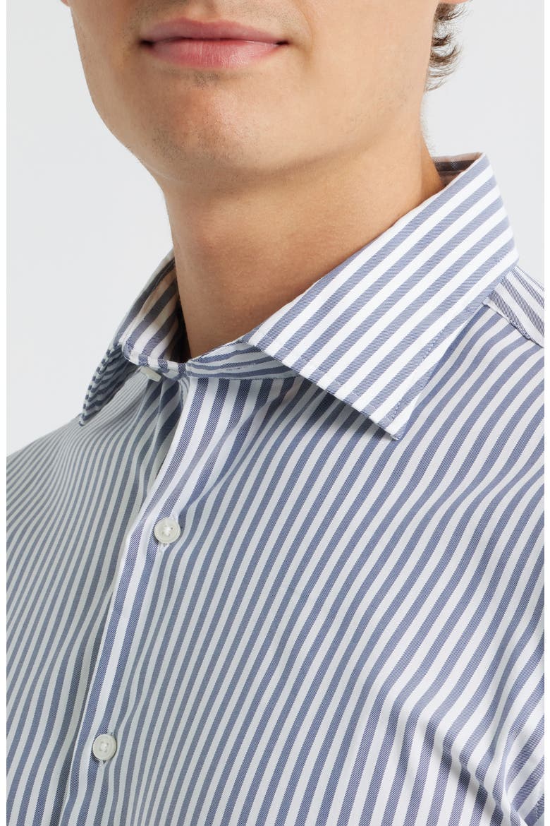 Cannon Crown Lite Stripe Performance Twill Button-Up Shirt, Alternate, color, NAVY