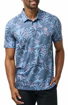 TravisMathew Red Letter Day Leaf Print Polo