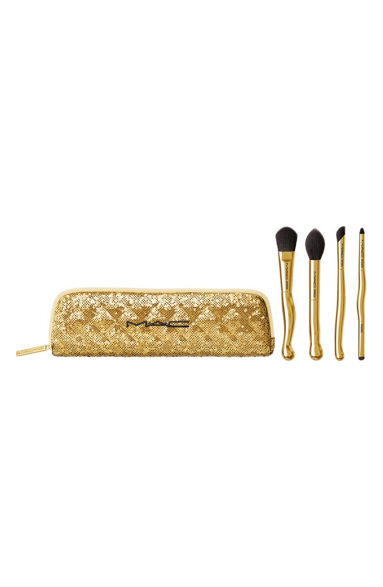 MAC Cosmetics Golden Touch Mini Makeup Brush Travel Holiday Set, Alternate, color, 