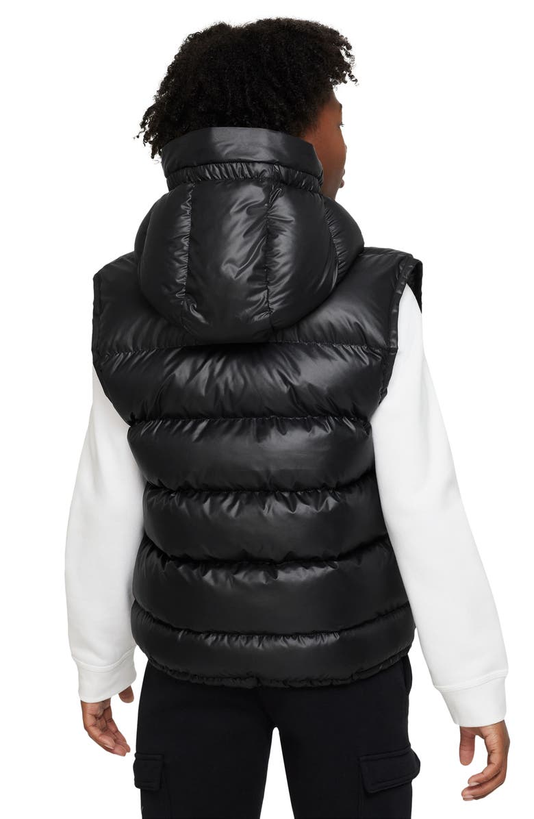 Nike Kids' Water Repellent Therma-FIT Hooded Puffer Vest, Alternate, color, 