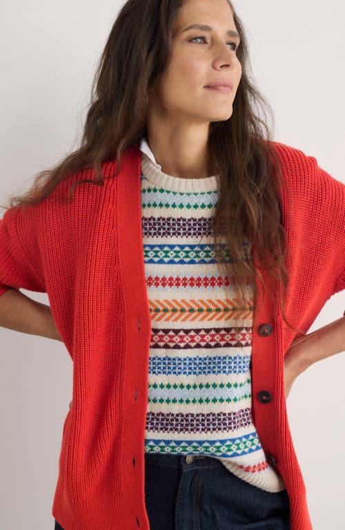 Shop Seasalt Cornwall Winding Creek Oversize Organic Cotton Cardigan In Knit Melange Tomato