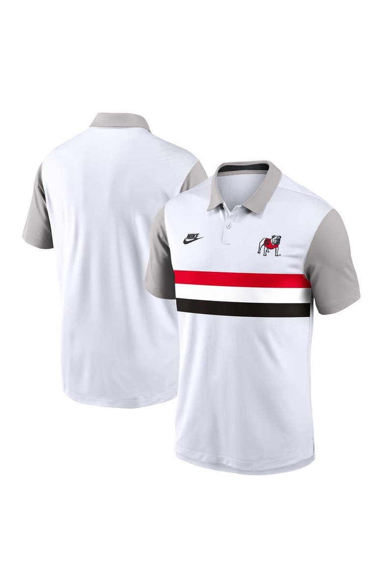 Nike Men's Nike White/Gray Georgia Bulldogs Athletic Prep Legacy Logo Vapor Performance Polo, Alternate, color, White
