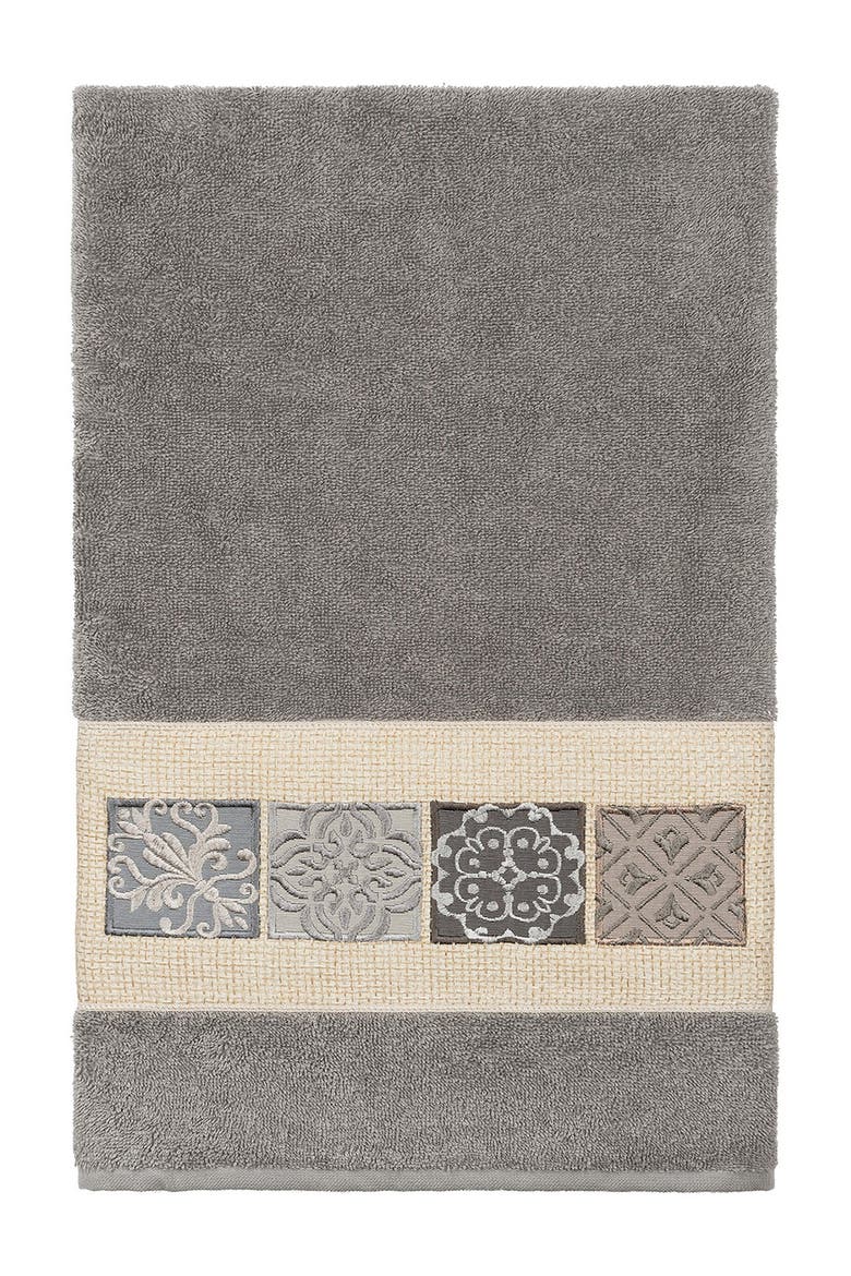 Vivian Embellished Bath Towel - Dark Gray, Main, color, DARK GRAY