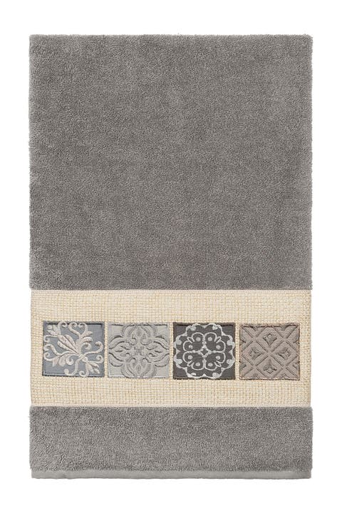 Vivian Embellished Bath Towel - Dark Gray