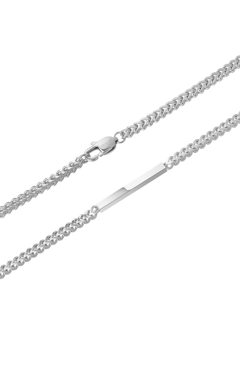 VAN HEUSEN Men's Bar Detail Franco Chain Necklace, Alternate, color, Silver