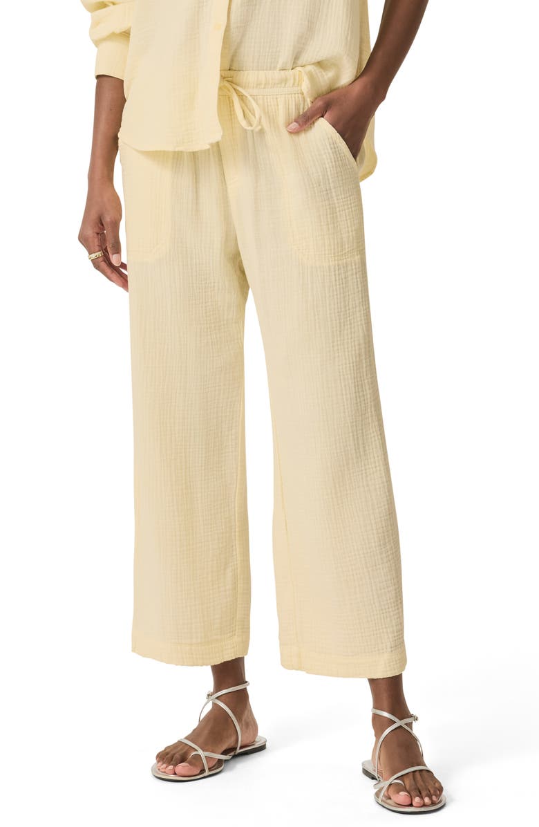 Splendid Adele Cotton Gauze Drawstring Pants, Main, color, Limoncello